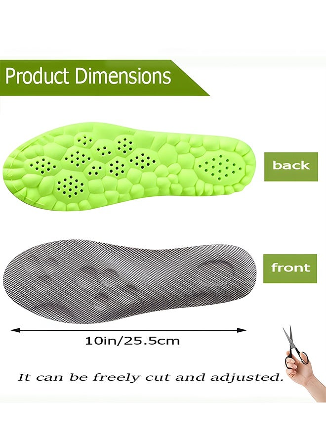 4D Breathable Arch Support Insoles, Shock Absorption PU Memory Foam Shoe Inserts, Cuttable Cushion Insoles for Flat Feet, Plantar Fasciitis Relief, for Men Women Sneakers Running Shoes Boots Work Shoes, Size 40 (10 inch) - Image 2