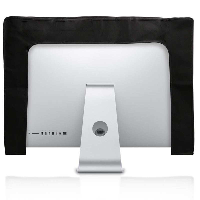 kwmobile Computer Monitor Cover Compatible with 27-28" Monitor - Don't Touch My Screen White/Black - Image 2