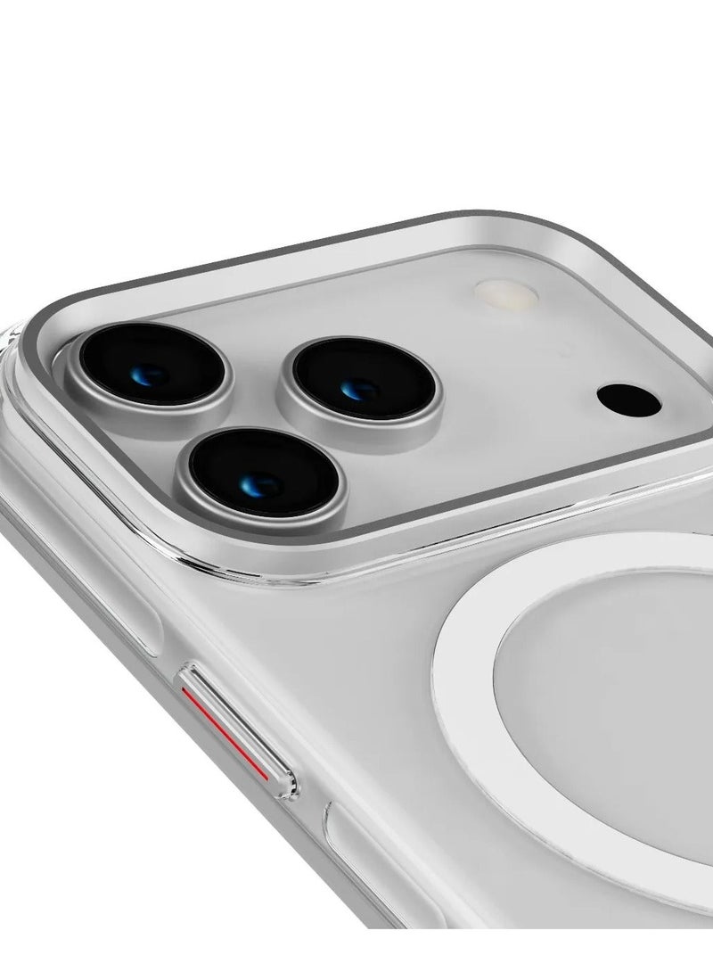 راكسوم جراب MagSafe Allure الصلب المصنوع من البولي كربونات لهاتف iPhone 17 Pro Max / مغناطيس قوي / حافة مقاومة للصدمات / تقنية Ever-Clear / قوة فائقة - شفاف - Image 5