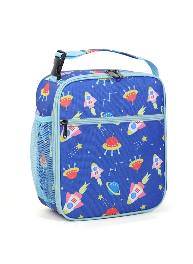 SänHahn Kids Lunch Box Insulated Soft Bag Mini Cooler Back to School Thermal Meal Tote Kit with Proof Water-resistant Lining for Girls, Boys (Blue Planet)  - Image 1