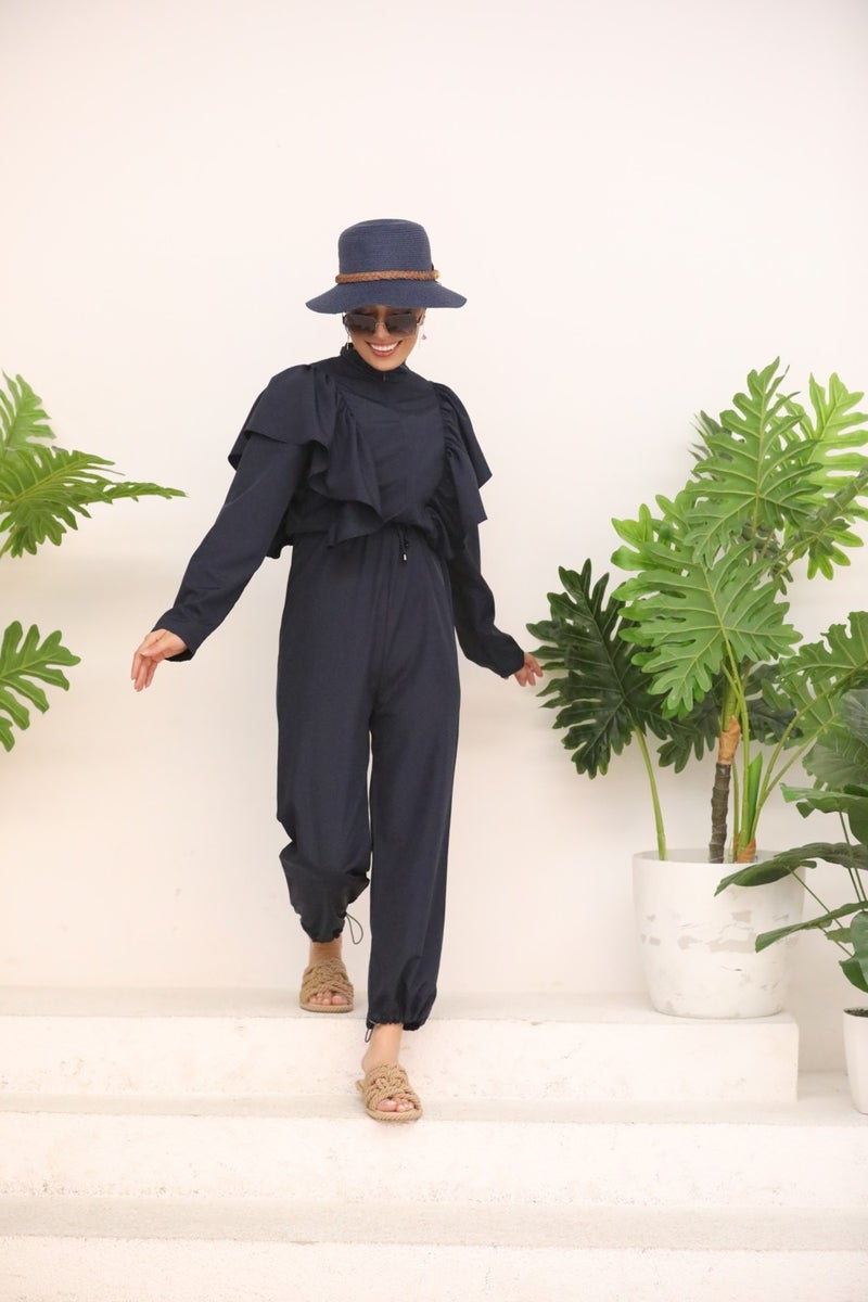 NS Tasarım NS Design Shoulder Flounced Jumpsuit Swimsuit - Image 1