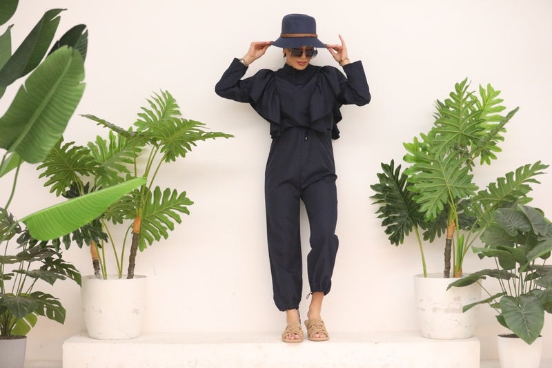 NS Tasarım NS Design Shoulder Flounced Jumpsuit Swimsuit - Image 3