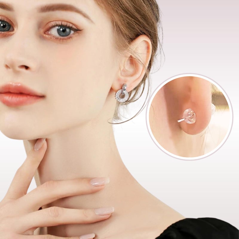 KASBEE Silicone Earring Backs, 925 Sterling Silver Earring Backings, Hypoallergenic Ear Stoppers, Earring Safety Backs, Gold, Silver, 6 Pairs - Image 3