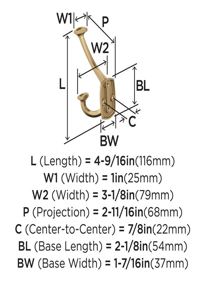 Amerock H37004CZ | Vicinity Triple Prong Decorative Wall Hook | Champagne Bronze Hook for Coats, Hats, Backpacks, Bags | Hooks for Bathroom, Bedroom, Closet, Entryway, Laundry Room, Office - Image 4