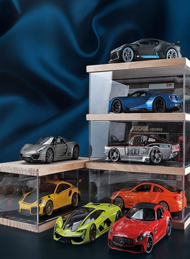 Kivcmds 1:24 Scale 4-Tier Vehicle Display Case with Parking Lot Scene for Sports Car & Lego Collectors, Display Stand for Alloy Car Model Toy (4-Tier Auto Repair Store Scene) - Image 2