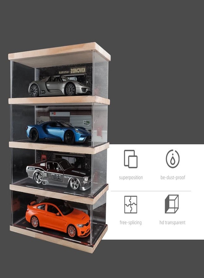 Kivcmds 1:24 Scale 4-Tier Vehicle Display Case with Parking Lot Scene for Sports Car & Lego Collectors, Display Stand for Alloy Car Model Toy (4-Tier Auto Repair Store Scene) - Image 3