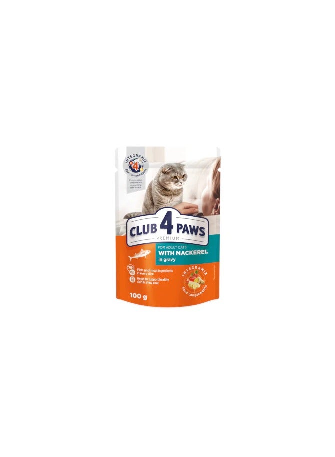 CLUB 4 PAWS Club 4 Paws Cat Wet Food Adult with mackerel in gravy - Pouch 100 g