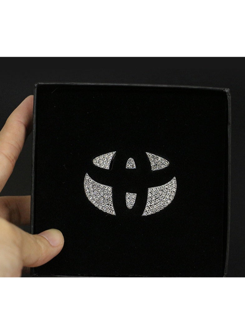 Rhinestone Bling Car Steering Wheel Logo Sticker, Crystal Diamond Decal for Kia/Hyundai/Honda/Toyota/Ford/Mercedes-Benz/Mazda/Nissan/Lexus