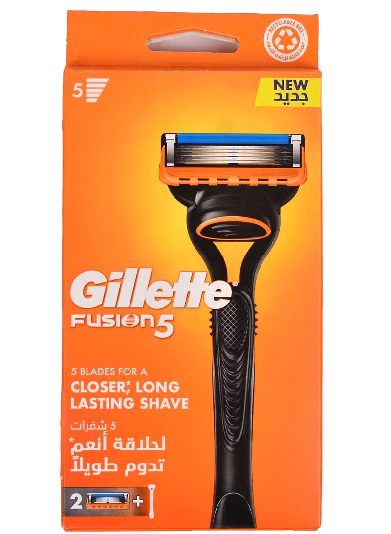 Gillette Fusion5 Men's Refillable Razor: Handle + 2 Blade Refills 1 piece - Image 1