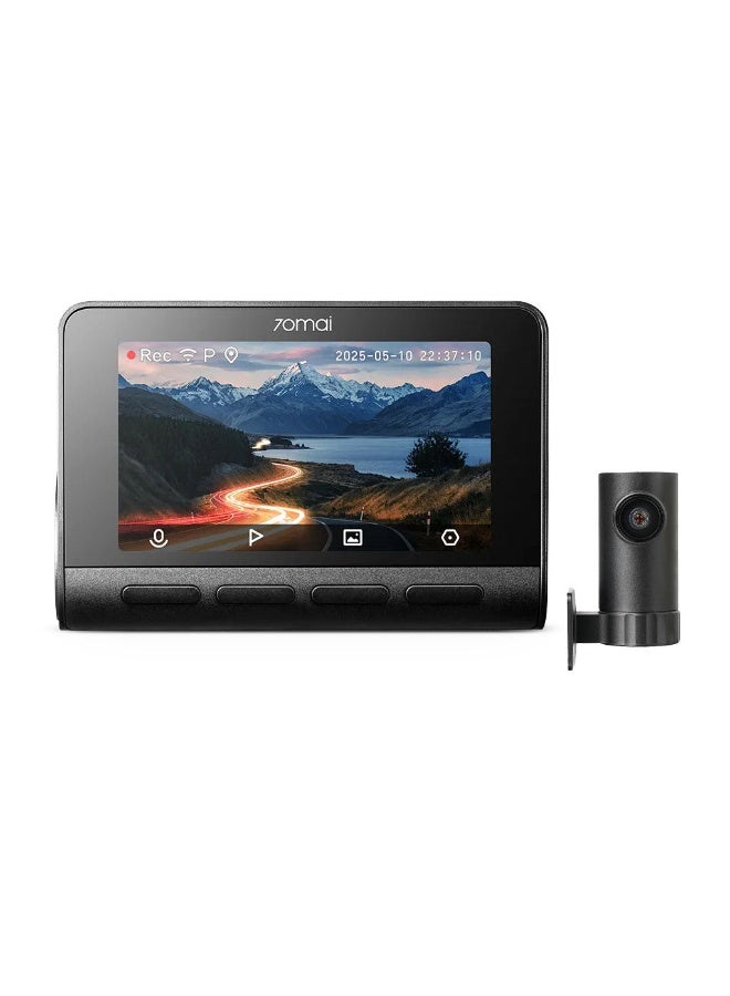70 ماي كاميرا داش A800SE للسيارة أمامية وخلفية 4K UHD + 1080P مع GPS وواي فاي، كاميرا مزدوجة للسيارة تشمل بطاقة SD سعة 128GB، فتحة F1.55 HDR، مراقبة مواقف 24/7، رؤية ليلية، ADAS، شاشة IPS بحجم 3 إنش، تصل إلى 512GB كحد أقصى - Image 2