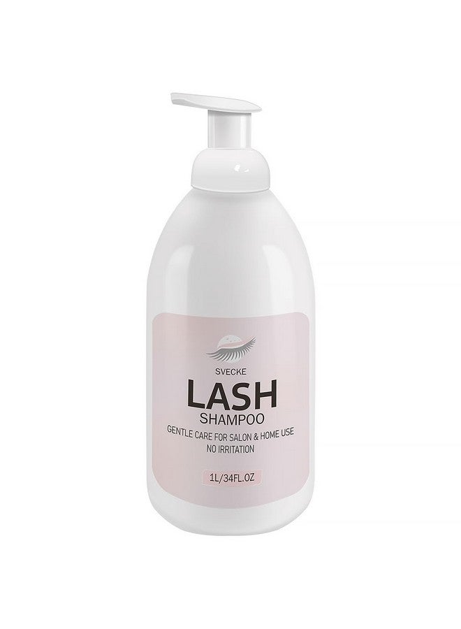 SVECKE Lash Shampoo 34 fl.oz/1 L, Eyelash Shampoo for Lash Extension, Eyelash Extension Cleanser, Lash Eyelid Foam Cleaning Kit for Salon Use and Home Use - Image 1