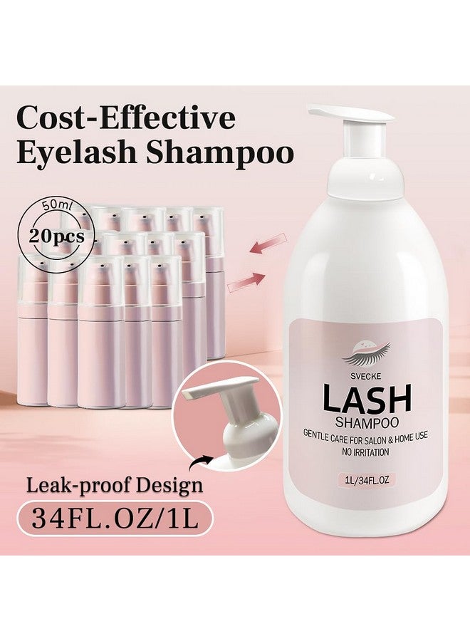 SVECKE Lash Shampoo 34 fl.oz/1 L, Eyelash Shampoo for Lash Extension, Eyelash Extension Cleanser, Lash Eyelid Foam Cleaning Kit for Salon Use and Home Use - Image 5