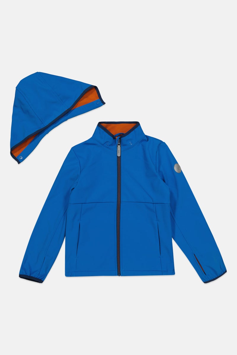 NAME IT Kids Boy Plain Soft Shell Jacket, Blue - Image 3