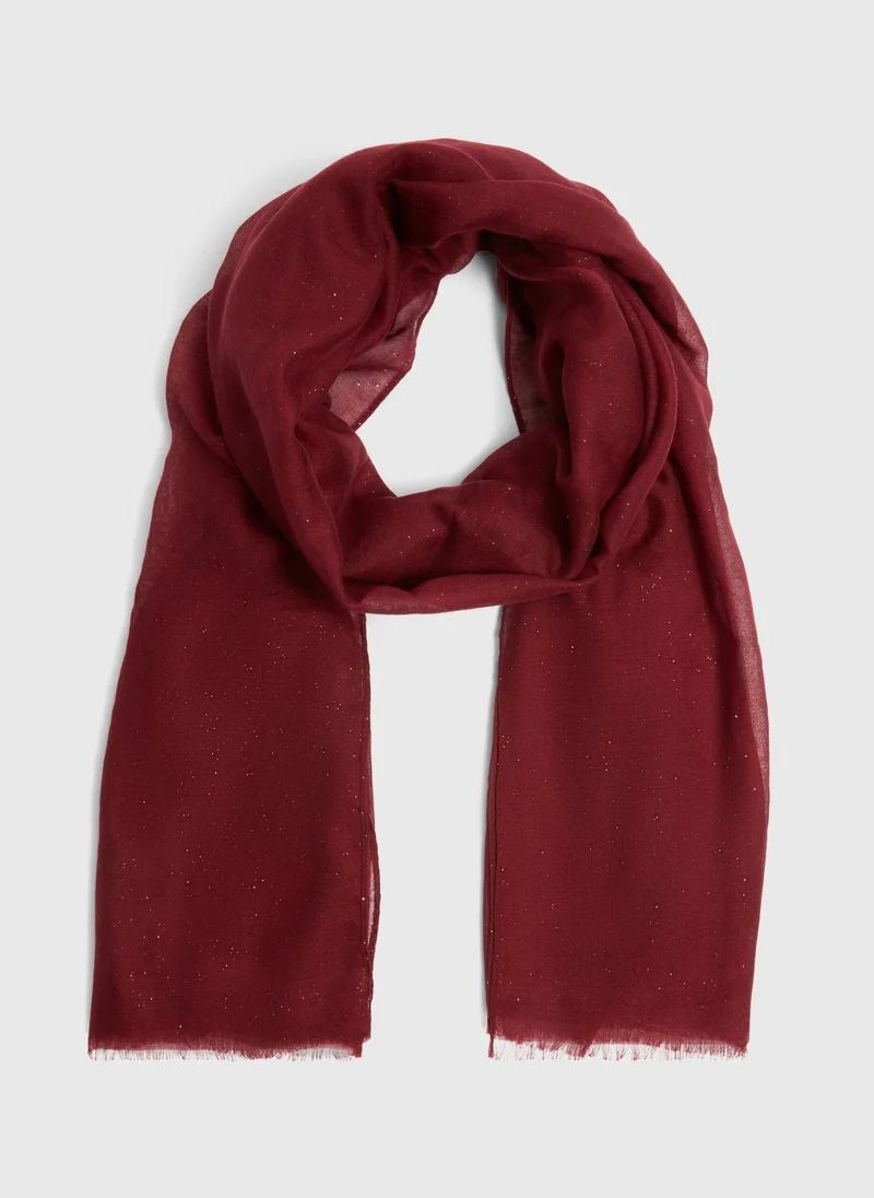 Burgundy Woven Sparkle Scarf