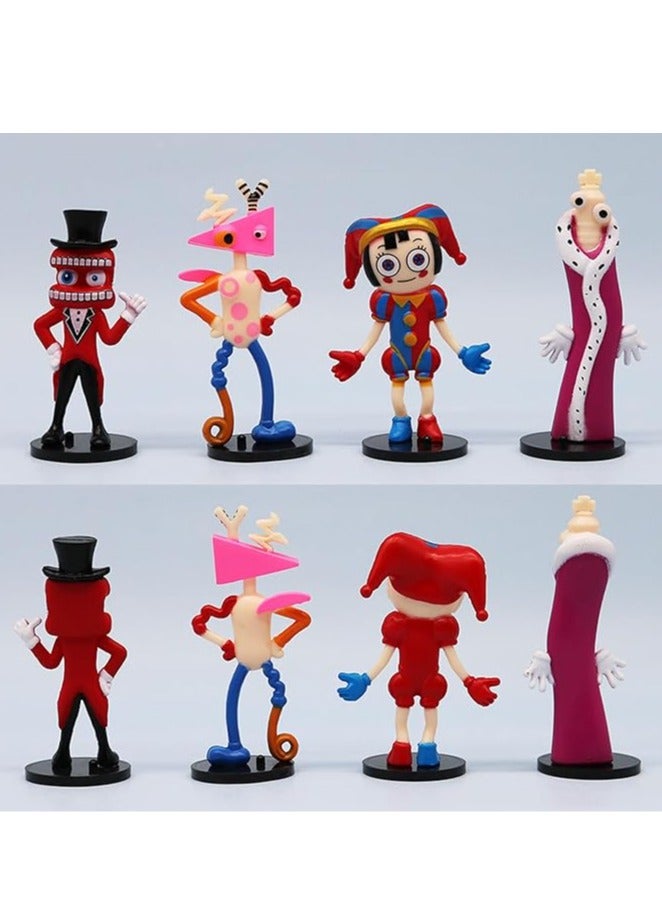 عام لعبة سيرك الأرقام السحرية، تشمل 8 قطع مصنوعة من PVC. تحتوي على شخصيات حركية بموضوع "Jax Pomni Canie Kinger"، بتصميم كرتوني جذاب وممتع. هذه اللعبة مناسبة للأولاد والبنات وتعتبر هدية رائعة. - Image 4