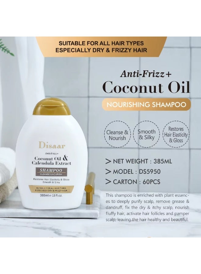 Disaar Coconut Oil and Calendula Extract Shampoo 385 ml Nourishing Moisturizing Anti Damage Smooth Hair Care - Image 5