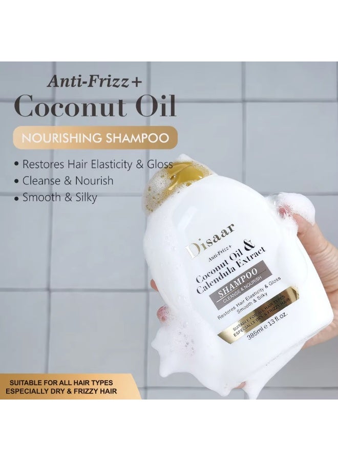 Disaar Coconut Oil and Calendula Extract Shampoo 385 ml Nourishing Moisturizing Anti Damage Smooth Hair Care - Image 3