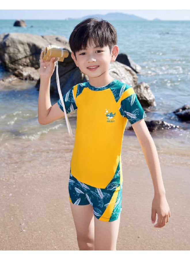 YouYou Children's Swimwear Boys Swimwear Middle And Large Children Leisure Comfortable Hot Spring Separate Swimwear Boys Swimming Set - Image 1