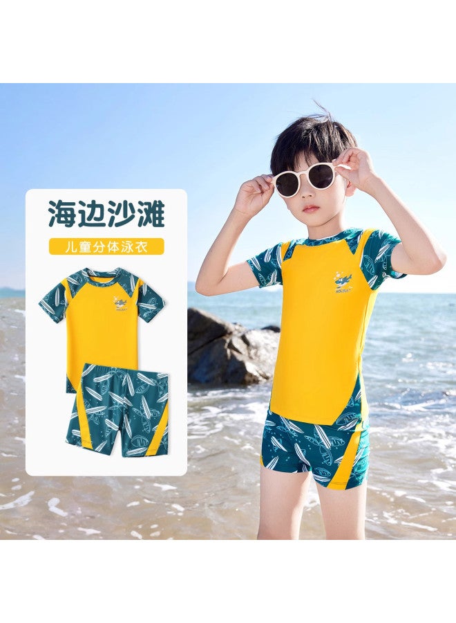 YouYou Children's Swimwear Boys Swimwear Middle And Large Children Leisure Comfortable Hot Spring Separate Swimwear Boys Swimming Set - Image 3