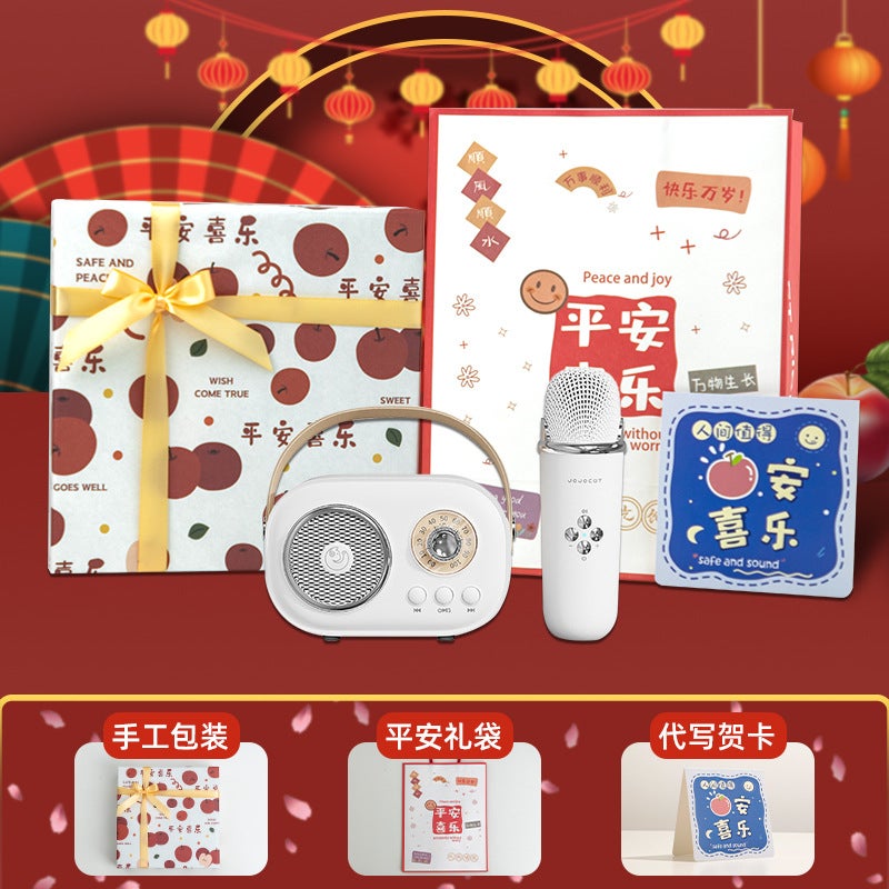 Microphone Bluetooth Audio With Microphone Singing Audio All-In-One Gift Custom Outdoor Portable Karaoke Speaker - Image 1