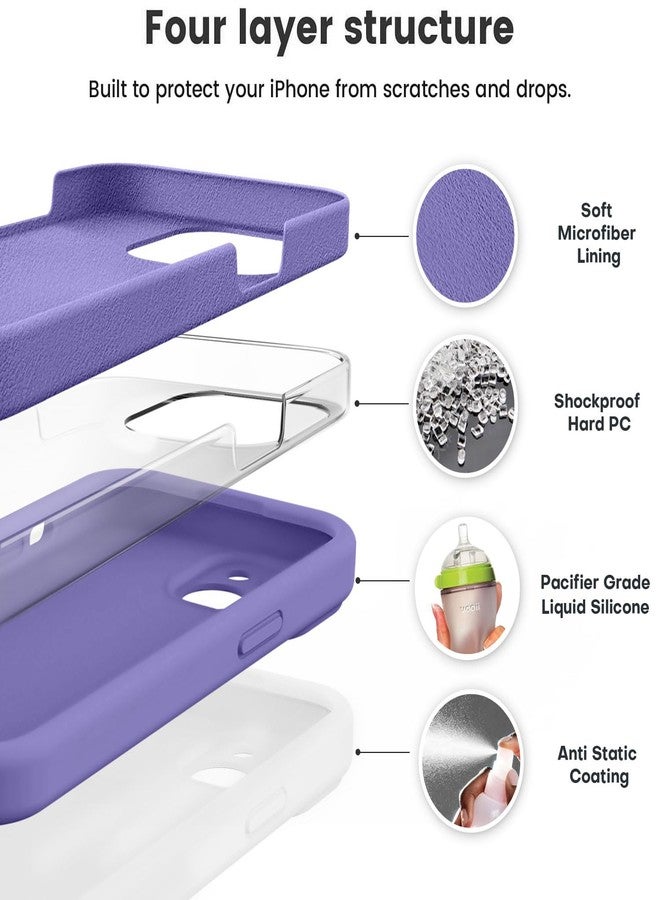 Vooii Compatible with iPhone 13 Case, Liquid Silicone Upgrade [Camera Protection] [Soft Anti-Scratch Microfiber Lining] Shockproof Phone Case for iPhone 13 6.1 inch - Iris - Image 2