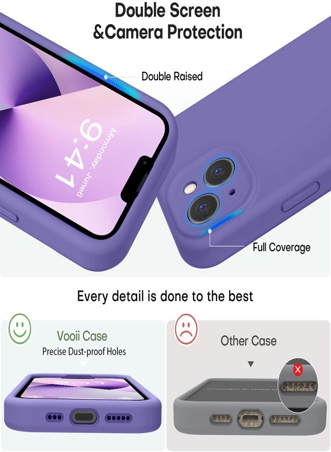 Vooii Compatible with iPhone 13 Case, Liquid Silicone Upgrade [Camera Protection] [Soft Anti-Scratch Microfiber Lining] Shockproof Phone Case for iPhone 13 6.1 inch - Iris - Image 3