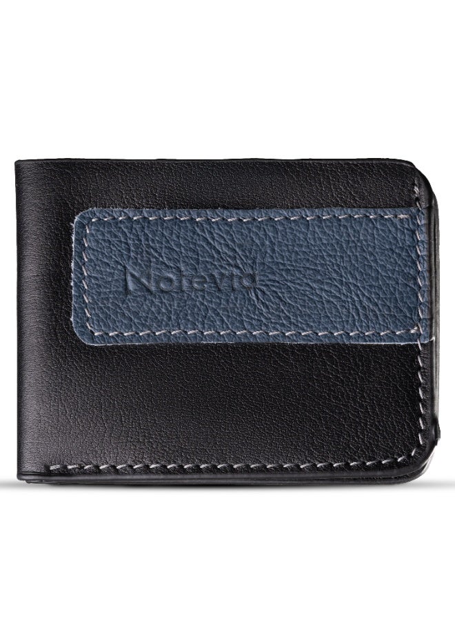 Motevia Genuine Leather Wallet Double Layer Wallet Men Purse with 8 Card Pockets Premium Design Men wallet for men slim by Motevia (Black)  - Image 1