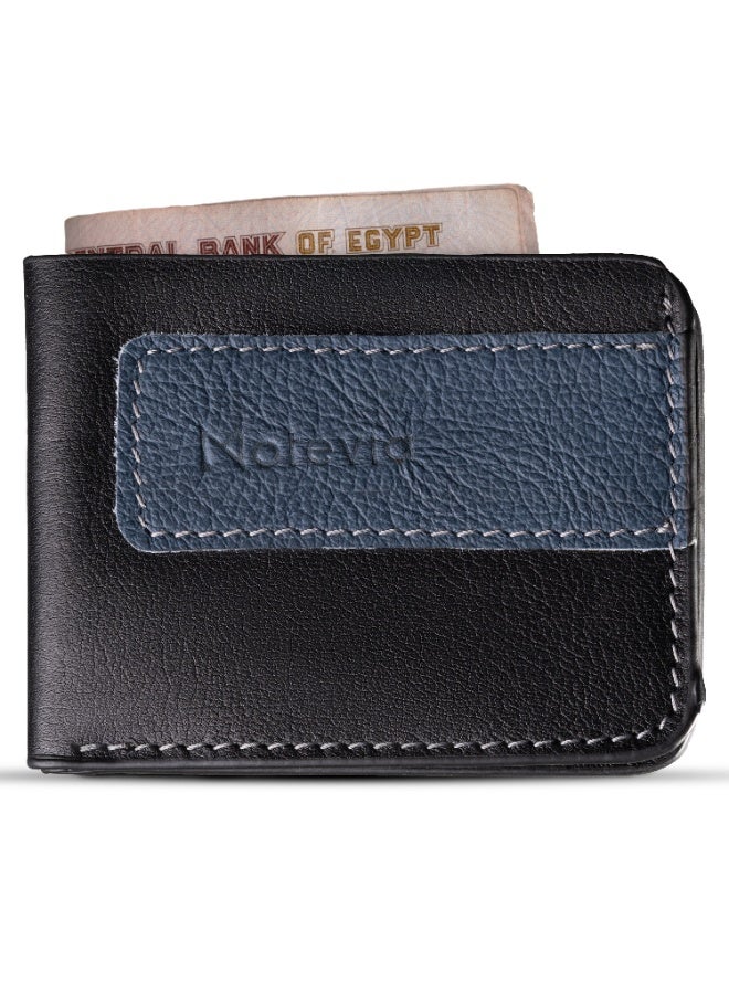 Motevia Genuine Leather Wallet Double Layer Wallet Men Purse with 8 Card Pockets Premium Design Men wallet for men slim by Motevia (Black)  - Image 2