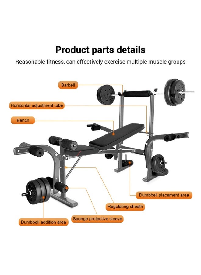XiuWoo Standard Weight Bench Set with Squat Rack,Bench Press Set with Leg Developer and Cylindrical Foam Elbow Support, Weight Lifting Equipment for Home Gym Full-Body Workout - Image 4