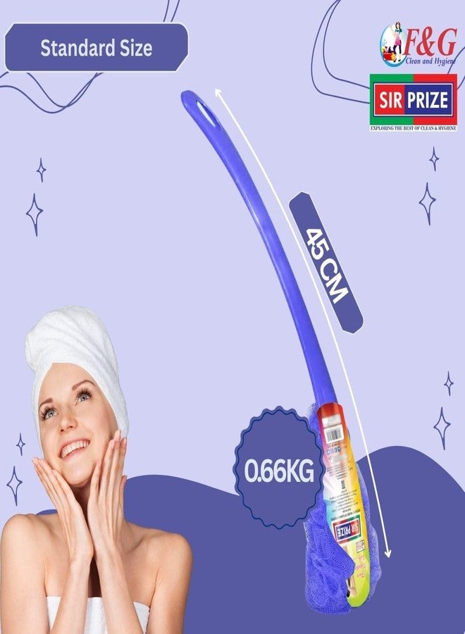 Sir Prize A bath loofah sponge brush with a long handle for easy back cleaning and gentle massage. Made with soft mesh for effective yet mild exfoliation. Suitable for men and women. Pack Of 2 - Image 3