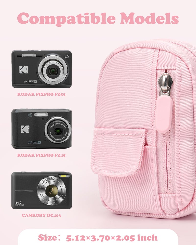 SQERO Soft Camera Case for Digital Camera KODAK PIXPRO FZ55/ FZ45/CAMKORY DC403 FHD 1080P,Travel Camera Pouch, Carry Case Bag Cute Small - Image 2