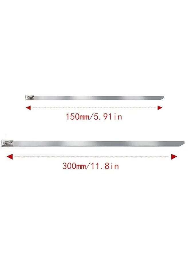 100pcs 150mm Stainless Steel Self Locking Heavy Duty Cable Ties for Outdoor Use - Image 4