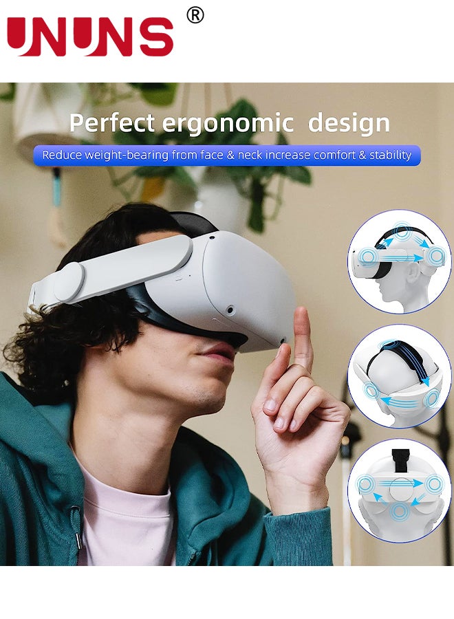 UNUNS Head Strap Compatible with Oculus Quest 2,Meta Quest 2 Accessories Adjustable Elite Strap Replacement,For Enhanced Comfort  Support and Gaming Immersion In VR-Comfort Head Strap Only  - Image 2