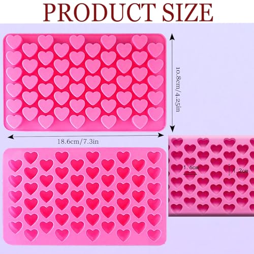 TZIFQO 2 Pcs Heart Silicone Molds Non-Stick Food Grade Reusable Silicone Baking Mold, for Jelly,Candy, Chocolate Making Supplies - Image 2