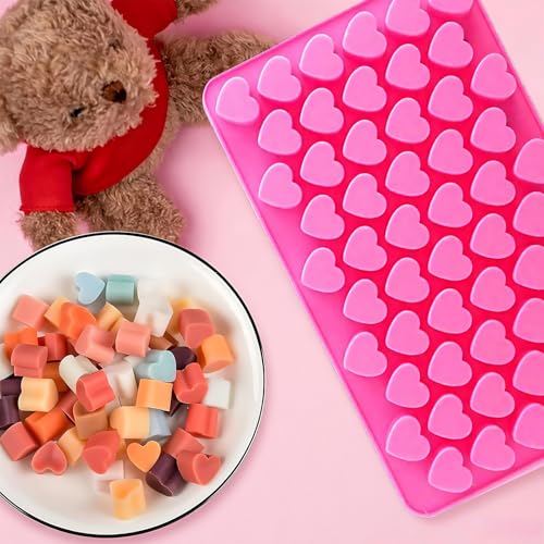 TZIFQO 2 Pcs Heart Silicone Molds Non-Stick Food Grade Reusable Silicone Baking Mold, for Jelly,Candy, Chocolate Making Supplies - Image 3