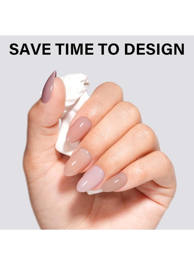 AILLSA RealFit Nude Tone Mixed Color Press On Nails Short Almond - 4 in 1 False Nail Tips Set Long Lasting Nail Extensions For Nail Art DIY 150 PCS - Image 2