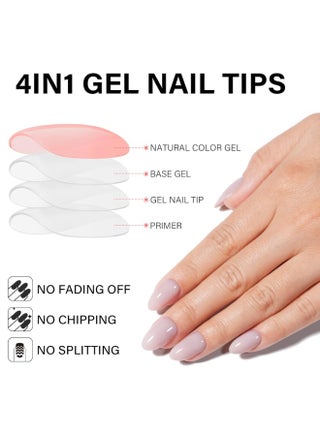 RealFit Nude Tone Mixed Color Press On Nails Short Almond - 4 in 1 False Nail Tips Set Long Lasting Nail Extensions For Nail Art DIY 150 PCS - view 5