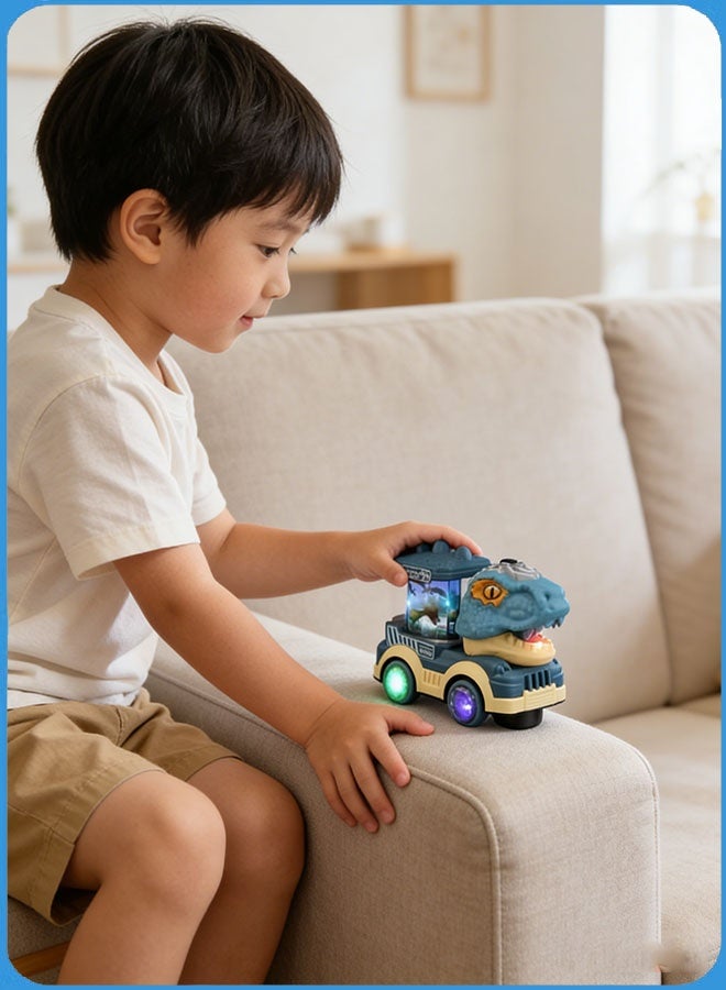 Dinosaur Truck Toys, Dinosaur Toy Cars, Dinosaur Transport Truck, Light Up Dino Truck with Smoke, Flashing Lights & Music, Birthday Gifts Toys For Baby, Dinosaur Transport Truck, Fun Dinosaur Toddler Toys Gifts For 3+ Year Boys Girls, Battery Operated - Image 4