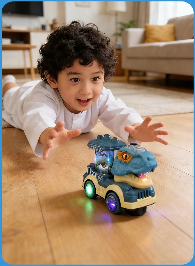 Dinosaur Truck Toys, Dinosaur Toy Cars, Dinosaur Transport Truck, Light Up Dino Truck with Smoke, Flashing Lights & Music, Birthday Gifts Toys For Baby, Dinosaur Transport Truck, Fun Dinosaur Toddler Toys Gifts For 3+ Year Boys Girls, Battery Operated - Image 3