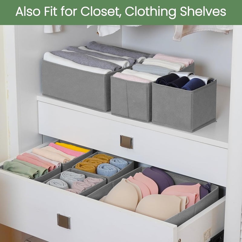 FunBlast FunBlast Drawer Divider Set of 8 Adjustable Drawer Dividers Drawer Organizer Drawer Organizer Closet Storage for Bra Lingerie Panties Socks Briefs Ties Separators for Wardrobes Grey - Image 2