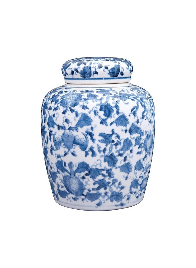 Creative Co-op DA5353 Decorative Blue and White Ceramic Ginger Jar with Lid - Image 1