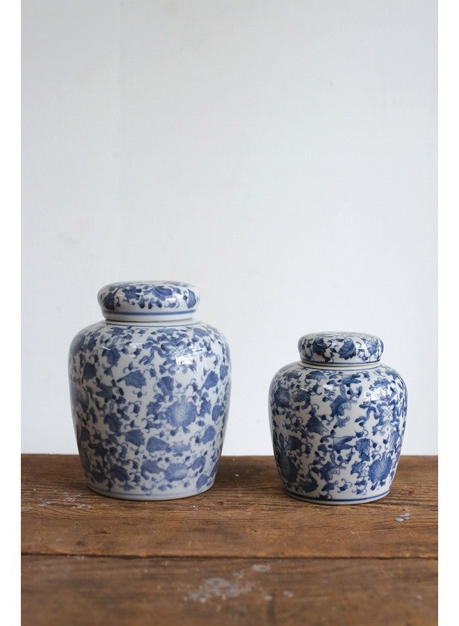 Creative Co-op DA5353 Decorative Blue and White Ceramic Ginger Jar with Lid - Image 5