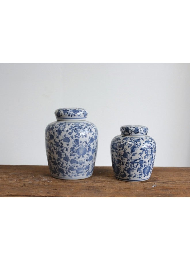 Creative Co-op DA5353 Decorative Blue and White Ceramic Ginger Jar with Lid - Image 4