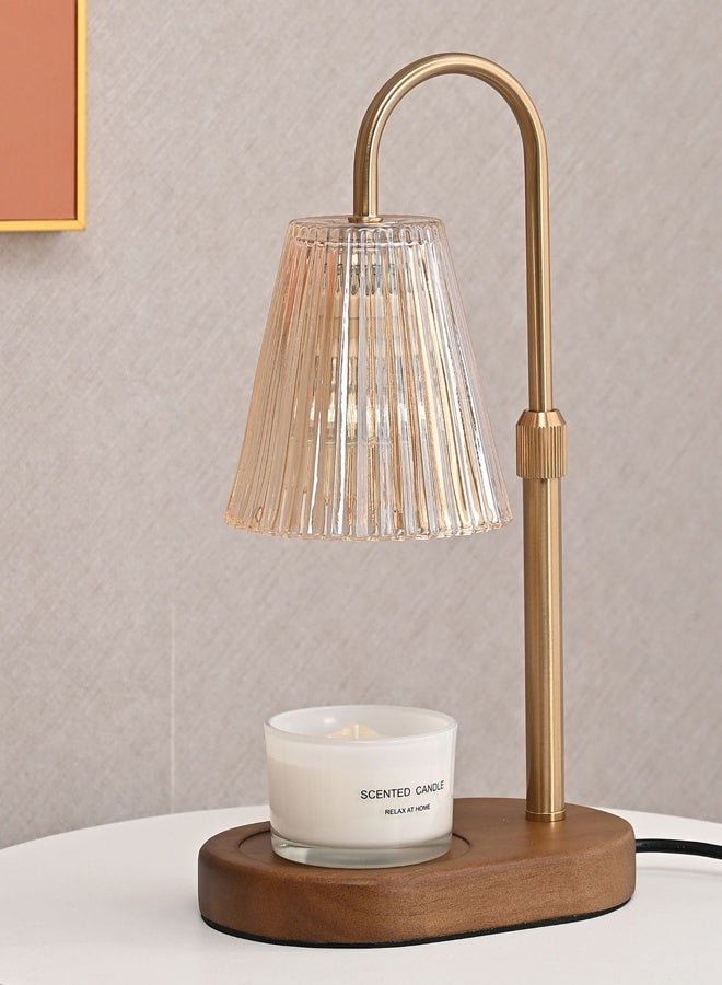 JiuAn Candle Warmer Lamp with Timer: Electric Candles Wax Warmers Glass Lamps for Jar Candles Burner Adjustable Height and Dimmable Light Modern No Flame Scented Candle Warming Lantern, Amber - Image 2