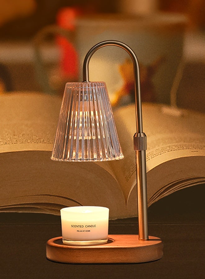 JiuAn Candle Warmer Lamp with Timer: Electric Candles Wax Warmers Glass Lamps for Jar Candles Burner Adjustable Height and Dimmable Light Modern No Flame Scented Candle Warming Lantern, Amber - Image 5