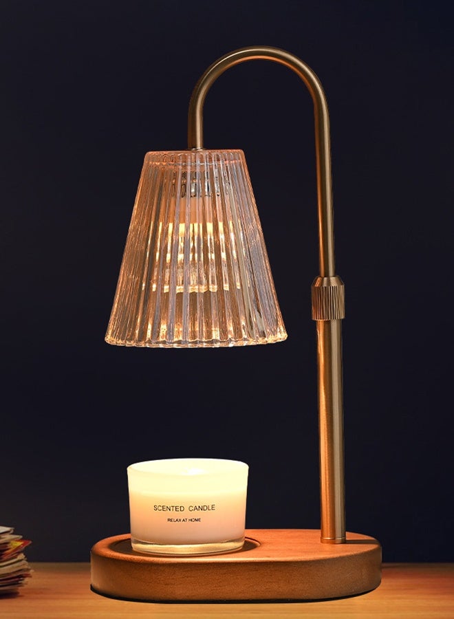 JiuAn Candle Warmer Lamp with Timer: Electric Candles Wax Warmers Glass Lamps for Jar Candles Burner Adjustable Height and Dimmable Light Modern No Flame Scented Candle Warming Lantern, Amber - Image 1