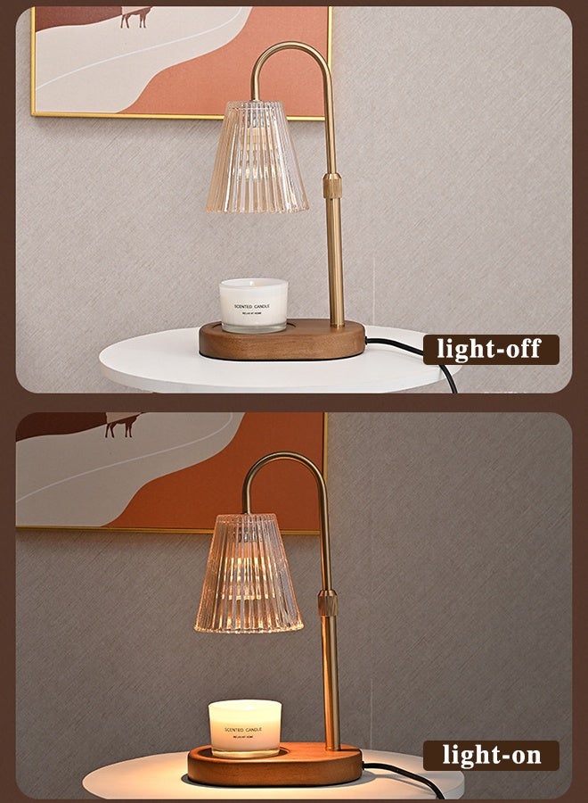 JiuAn Candle Warmer Lamp with Timer: Electric Candles Wax Warmers Glass Lamps for Jar Candles Burner Adjustable Height and Dimmable Light Modern No Flame Scented Candle Warming Lantern, Amber - Image 3