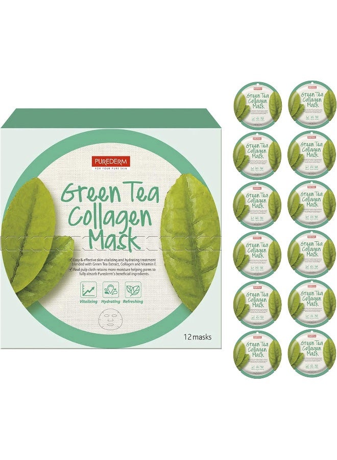 Purederm قناع ورقة الكولاجين بالشاي الأخضر - 1 قطعة - Image 4