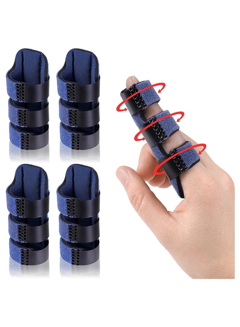 SYOSI 4 Pcs Trigger Finger Splints Finger Brace Finger Knuckle Immobilization Broken Finger Protector Broken Fingers Straightening Arthritis Relief Pain Relief Fits Index Finger - Image 1