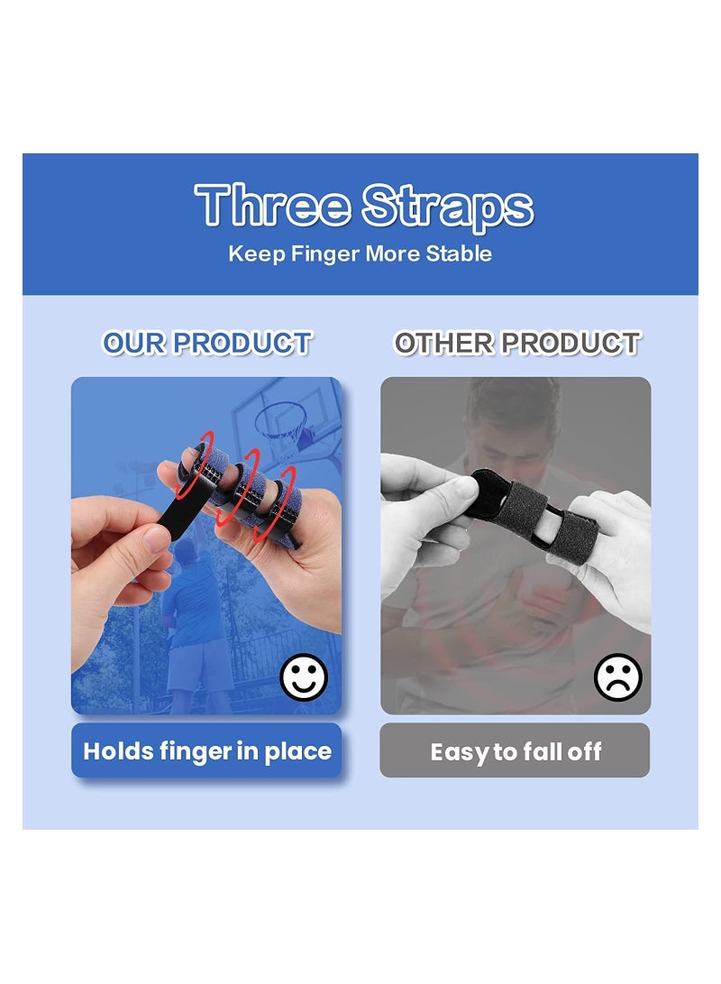 SYOSI 4 Pcs Trigger Finger Splints Finger Brace Finger Knuckle Immobilization Broken Finger Protector Broken Fingers Straightening Arthritis Relief Pain Relief Fits Index Finger - Image 2